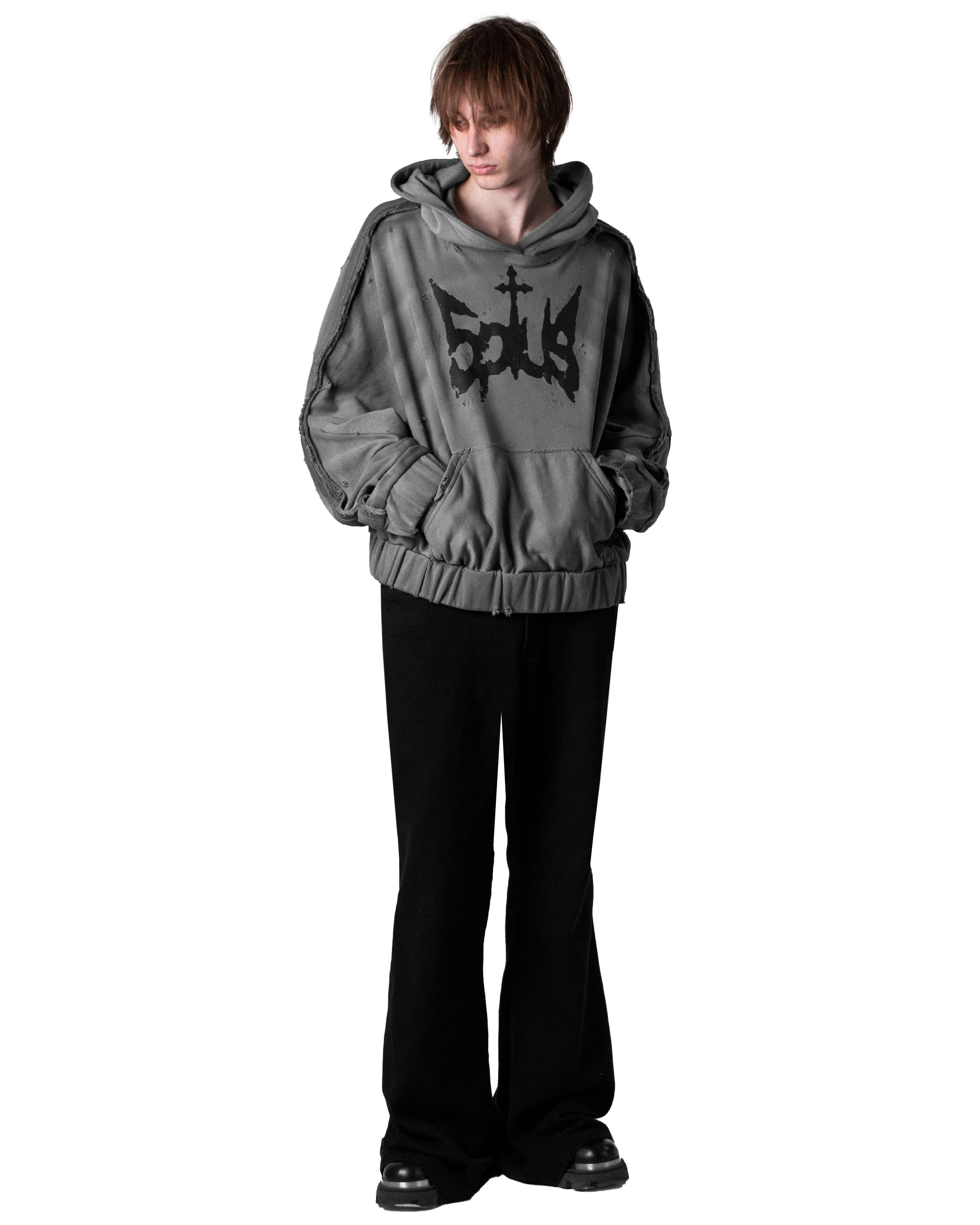 distressed washed hoodie «5»